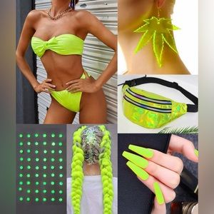 Neon Lime Shine Full Rave Outfit
